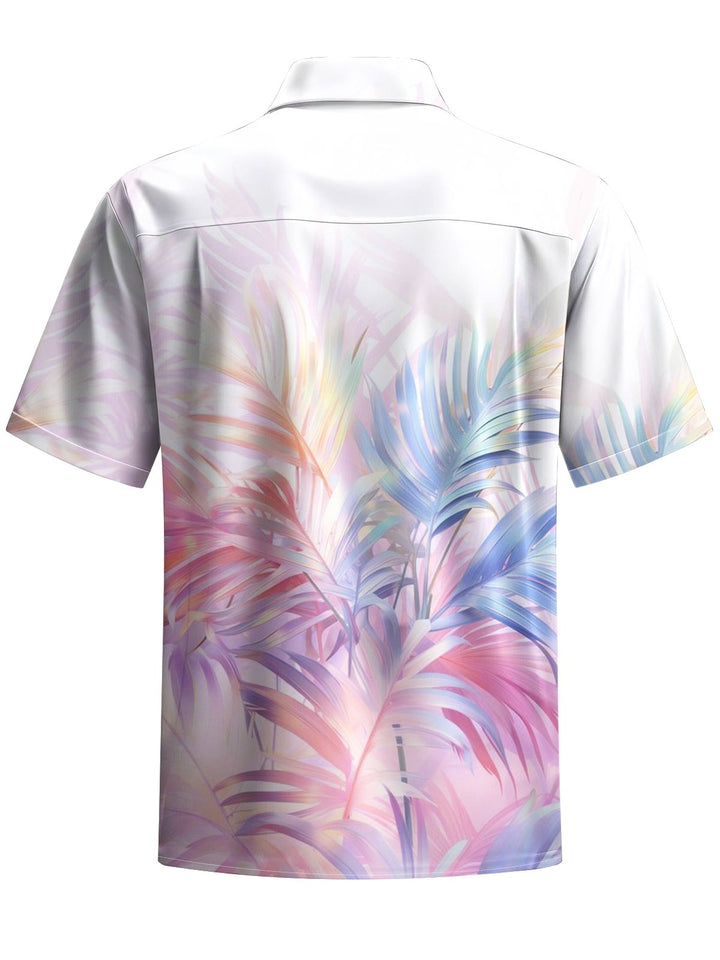 Alohadaddy® Hawaiian Palm Leaf Art Print Chest Pocket Men&