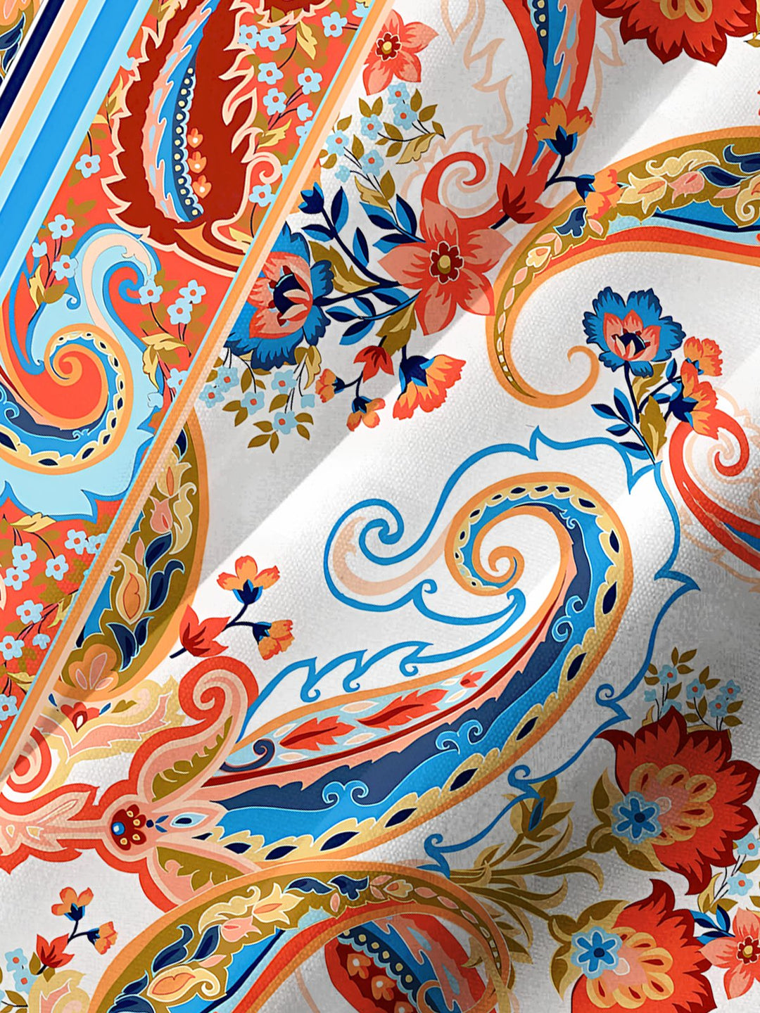 Alohadaddy® Casual Ethnic Pattern Cashew Flower Print Art Chest Pocket Men&