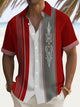 Alohadaddy Retro Bowling Pinstripe Geometric Stripe 3D Print Men's Button Pocket Short Sleeve Shirt Big & Tall