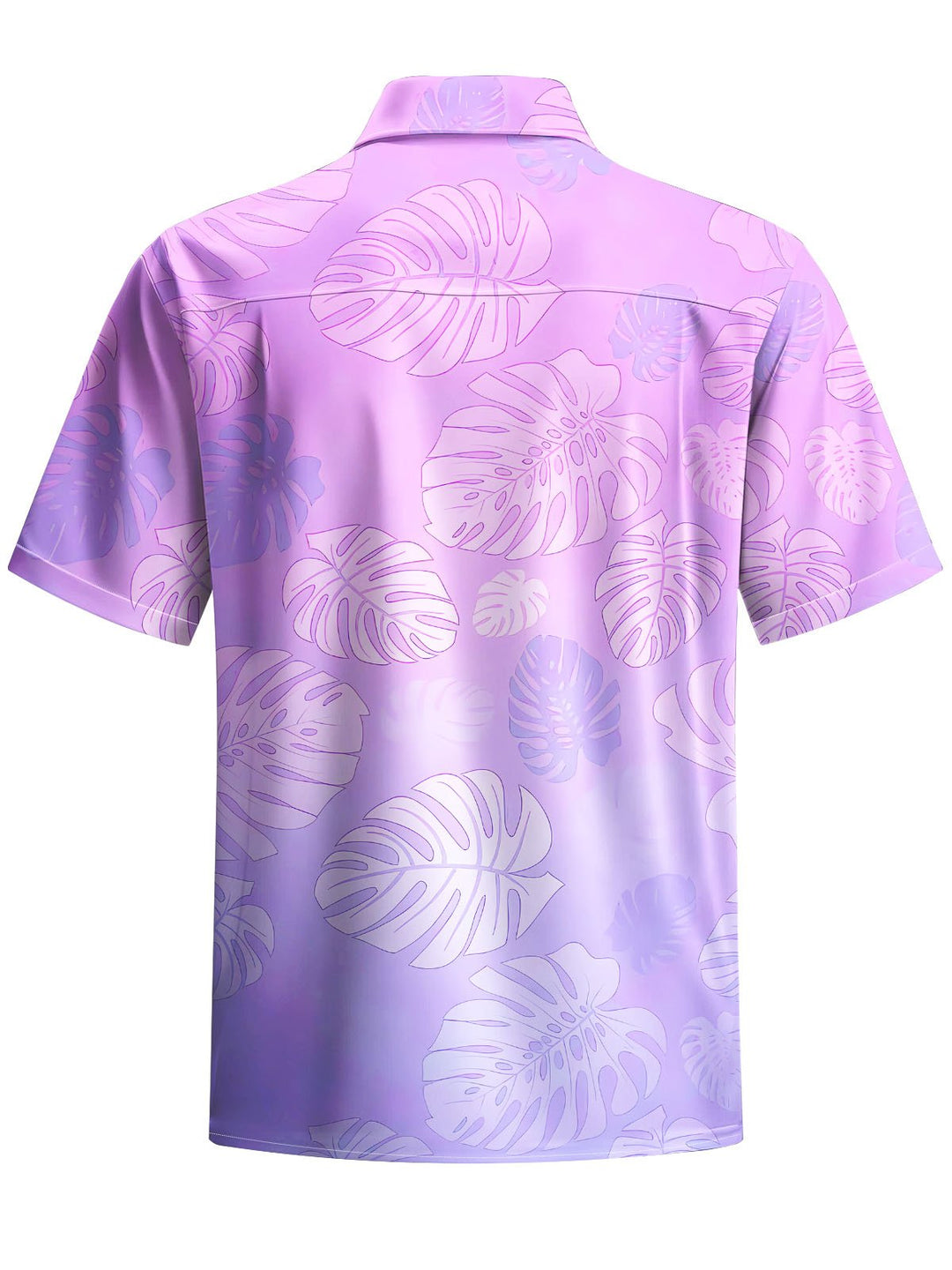 Alohadaddy® Hawaiian Leaves Gradient Print Chest Pocket Men&