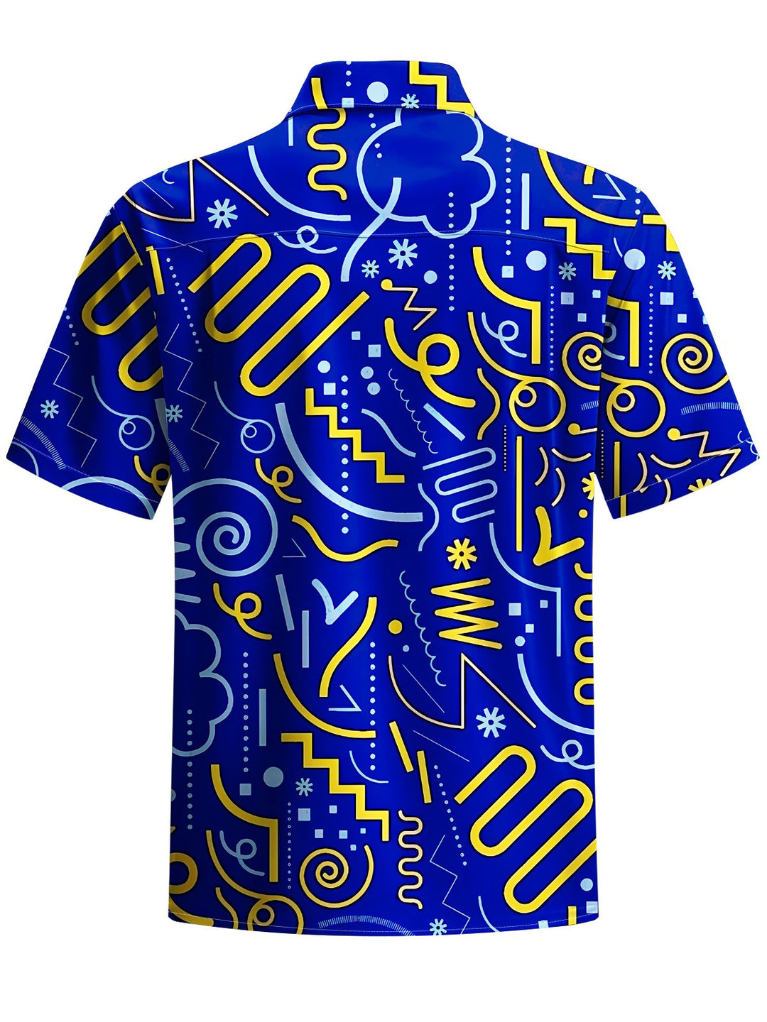 Alohadaddy® Casual Geometric Art Print Chest Pocket Men&