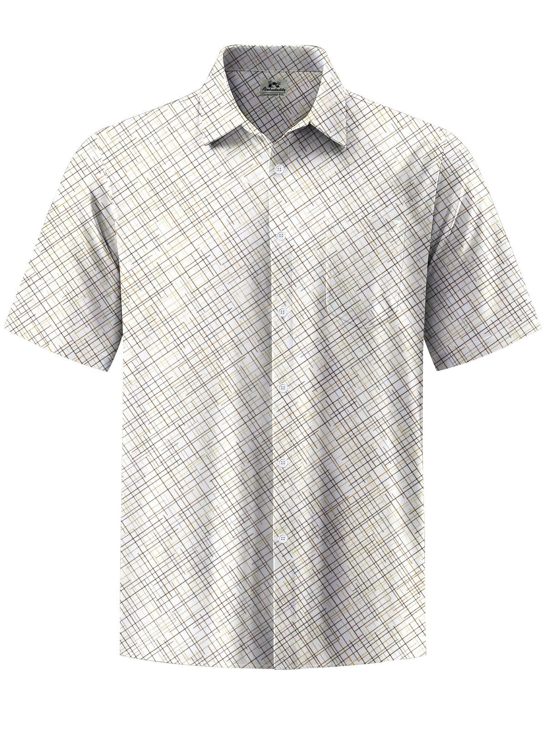 Alohadaddy® Casual Geometric Art Print Chest Pocket Moisture Wicking Men&