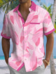 Alohadaddy® Hawaiian Leaves Art Print Moisture Wicking Chest Pocket Mens Short Sleeve Shirt Big & Tall