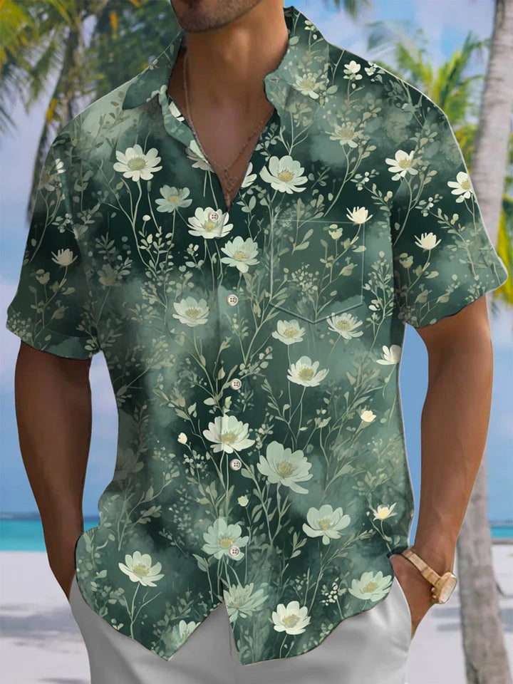 Alohadaddy® Hawaiian Floral Art Print Moisture Wicking Men&
