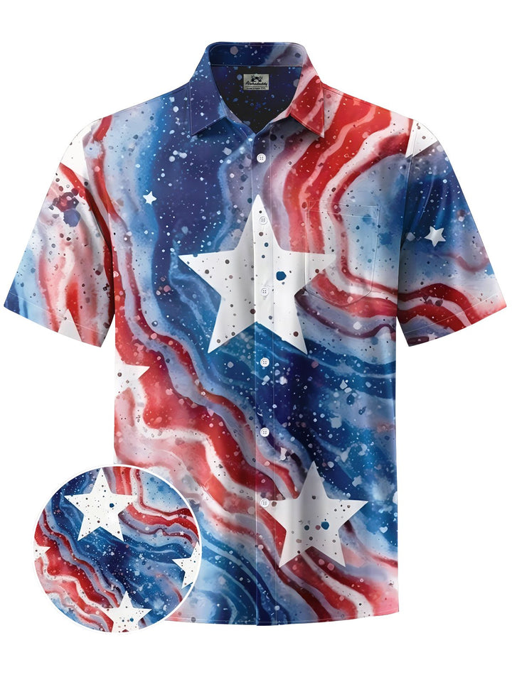 Alohadaddy® Casual American Star Print Art Moisture Wicking Men&