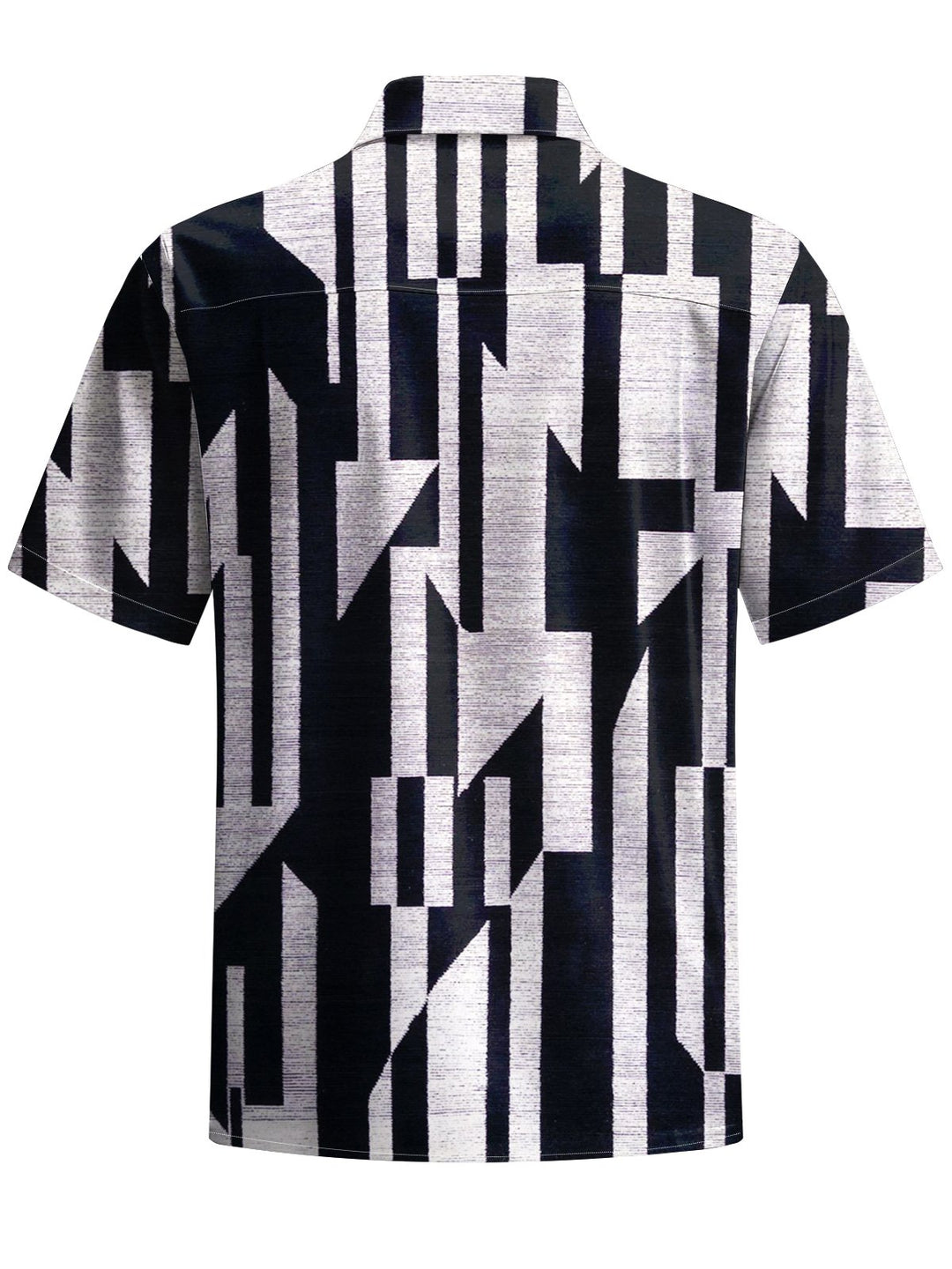 Alohadaddy® Casual Geometric Art Print Chest Pocket Men&