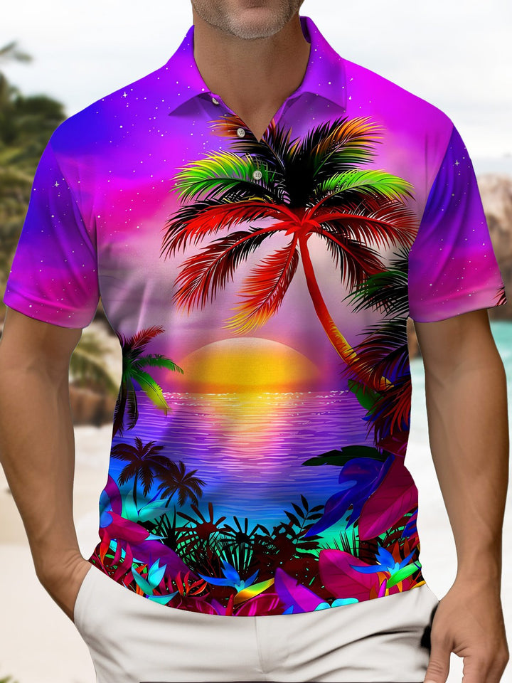 Alohadaddy® Hawaii Sunset Beach Palm Trees Print Art Men&