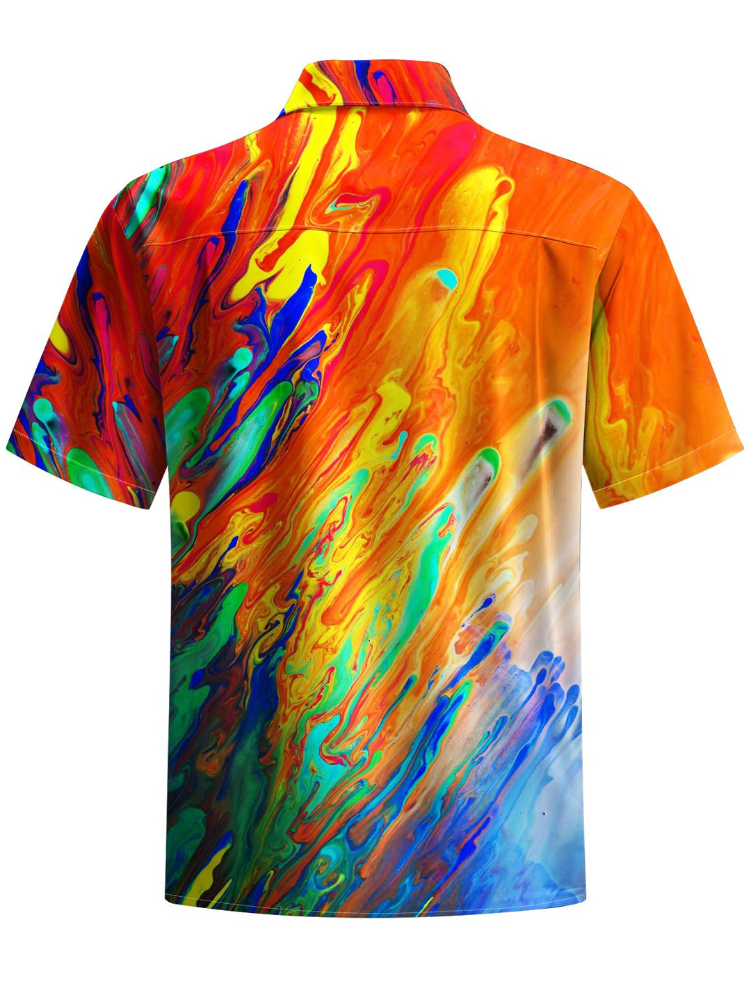 Alohadaddy® Vintage Abstract Texture Gradient Print Art Chest Pocket Men&