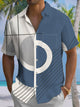 Alohadaddy® Casual Geometric Art Print Moisture-Wicking Chest Pocket Men's Short Sleeve Shirt Big & Tall