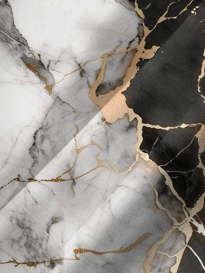 Alohadaddy® Casual Marble Texture Colorblock Art Print Chest Pocket Men&