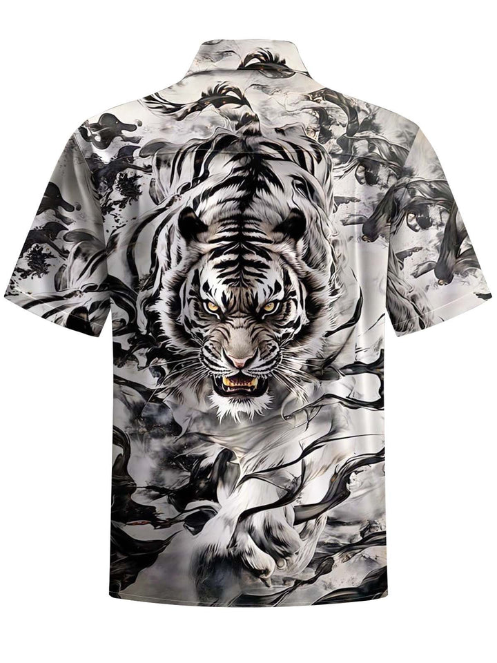 Alohadaddy® Casual Tiger Art Print Pocket Stretch Men&
