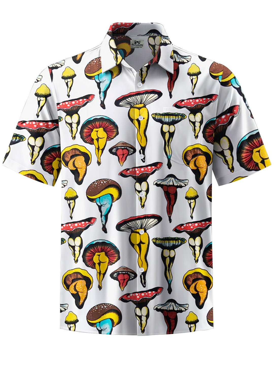 Alohadaddy® Retro Geometric Print Stretch Pocket Button Men&