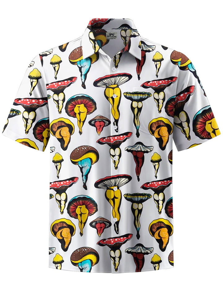 Alohadaddy® Retro Geometric Print Stretch Pocket Button Men&