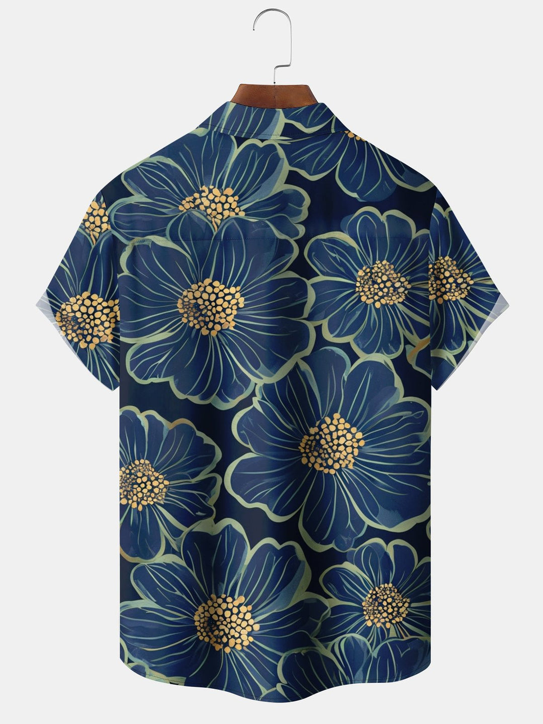 Alohadaddy® Vintage Floral Print Pocket Elastic Button Men&