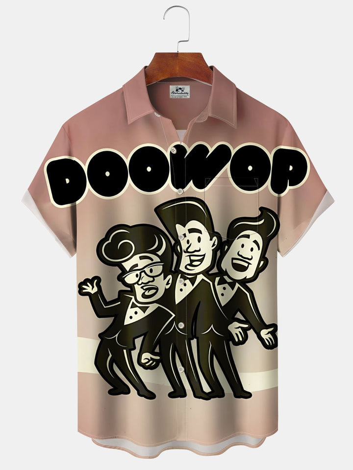 Alohadaddy® Vintage Doo Wop Concert Print Pocket Stretch Men&