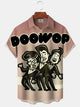 Alohadaddy® Vintage Doo Wop Concert Print Pocket Stretch Men's Short Sleeve Shirt Big & Tall