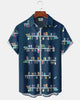 Alohadaddy® Vintage Geometric Harbor Print Pocket Stretch Button Men's Long Sleeve Shirt Big & Tall