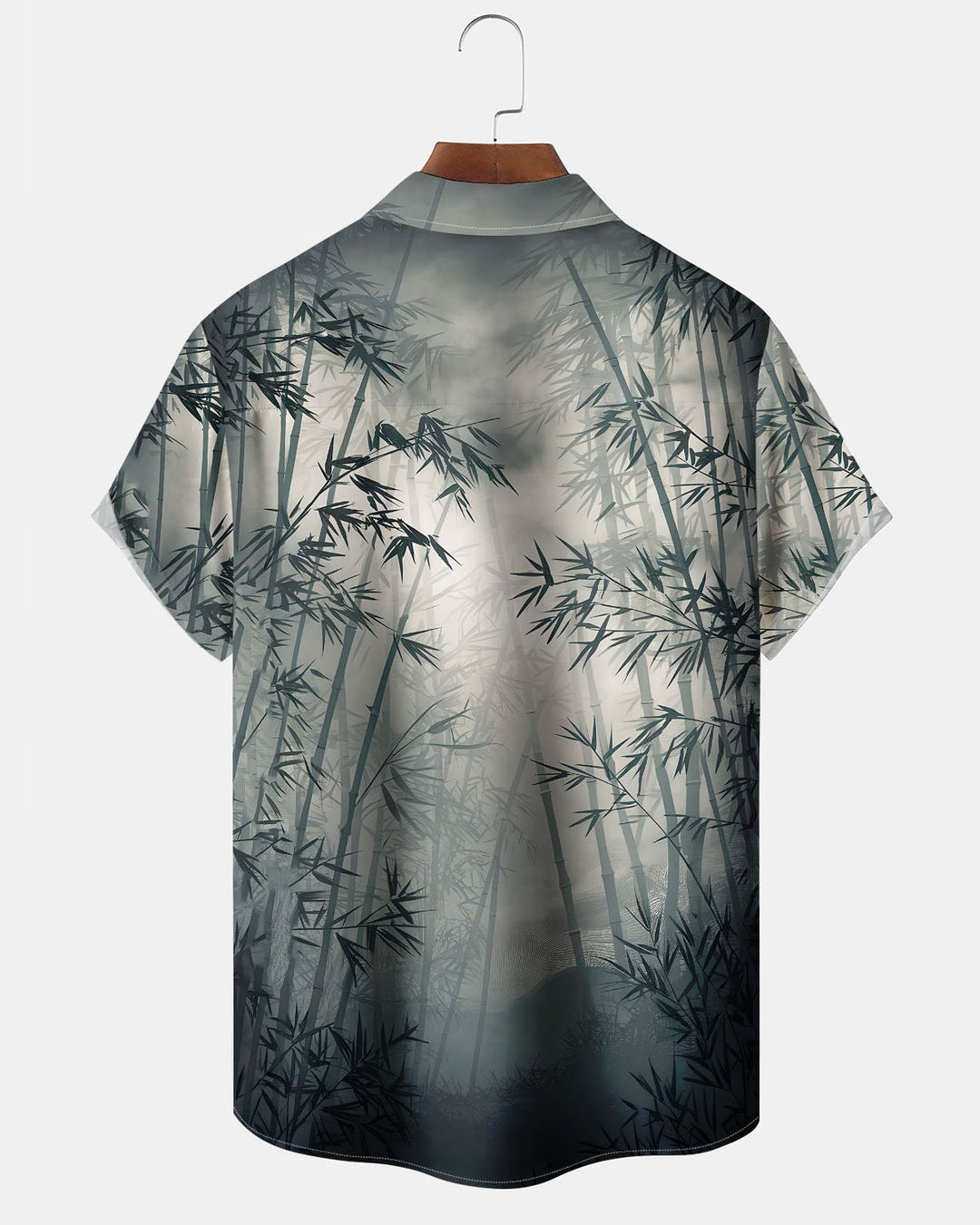 Alohadaddy® Casual Bamboo Print Artistic Stretch Patchwork Pocket Button Men&