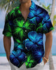 Alohadaddy® Casual Floral Print Art Pocket Button Cardigan Men's Short Sleeve Shirt