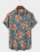 Alohadaddy® Men's Short-Sleeve Button-Down Shirt with Pocket Lobster Print