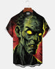Alohadaddy® Men's Short-Sleeve Button-Down Shirt with Pocket Halloween Print