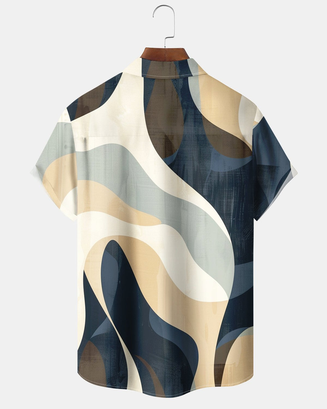 Alohadaddy® Retro Geometric Abstract Gradient Print Short-Sleeve Shirt