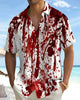 Alohadaddy® Men's Short-Sleeve Button-Down Shirt with Pocket Halloween Print