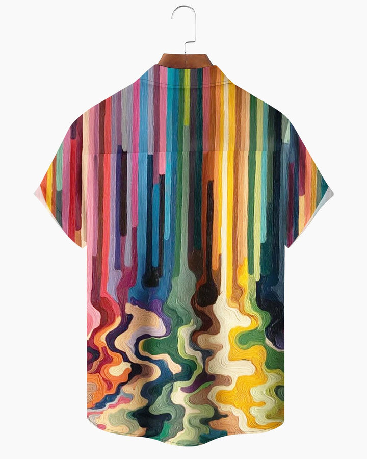 Alohadaddy® Casual Striped Abstract Art Print Men&