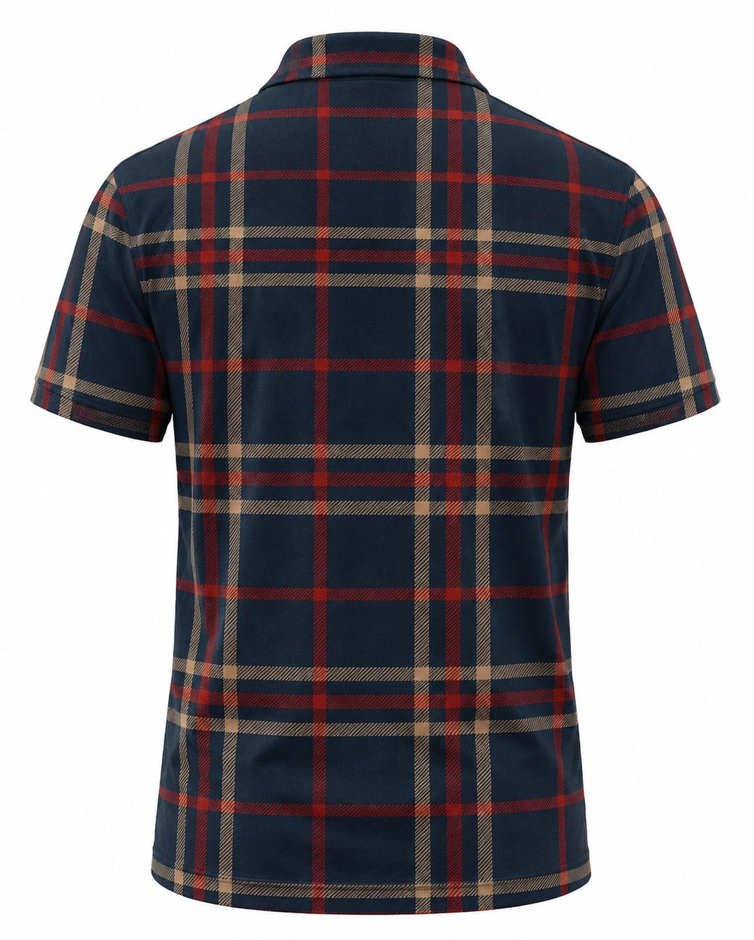 Men’s Basic Casual Checkered pattern Retro Print Button Down Polo Short-Sleeve Big &amp; Tall