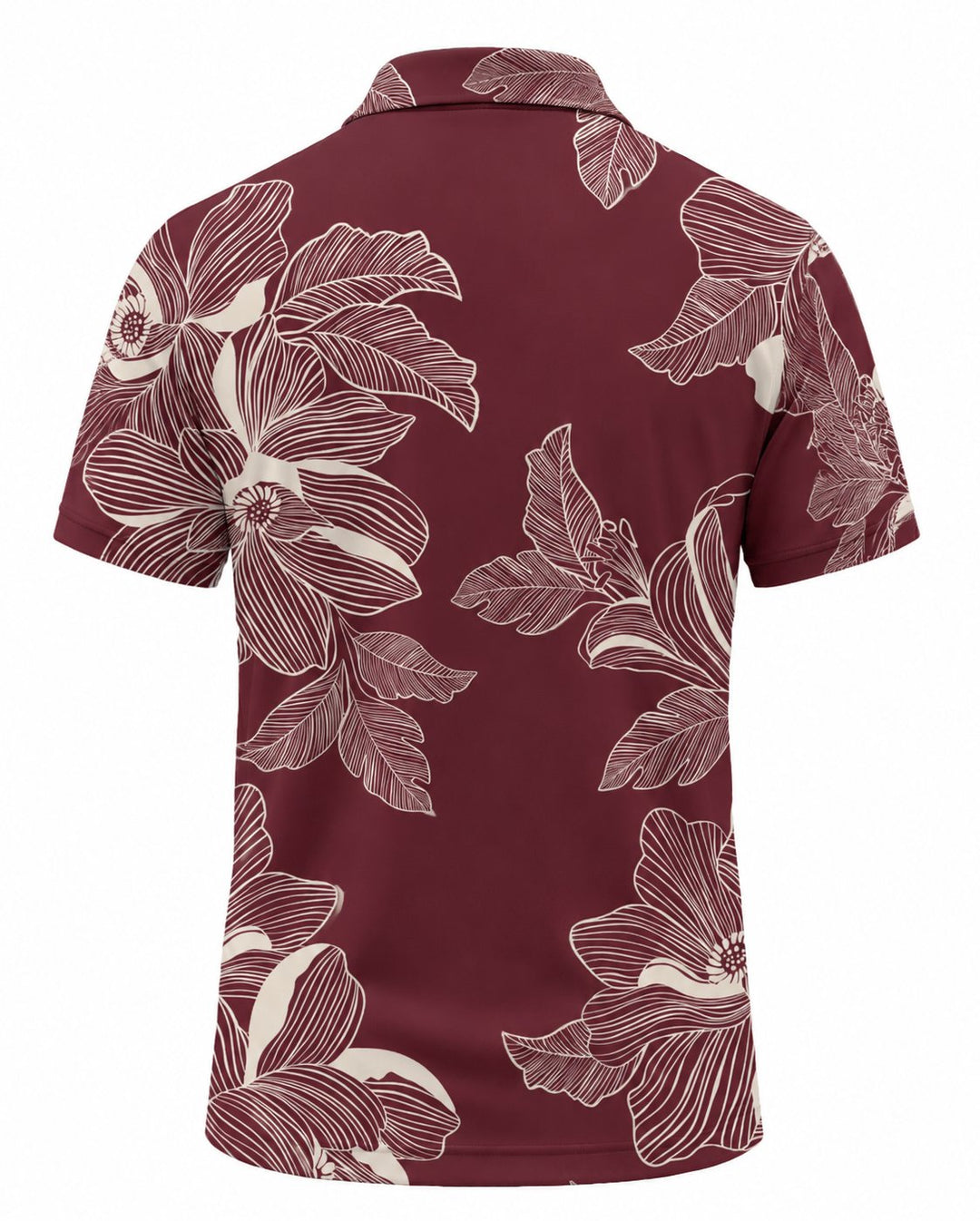 Men’s Basic Casual Flowering and plants Retro Print Button Down Polo Short-Sleeve Big &amp; Tall