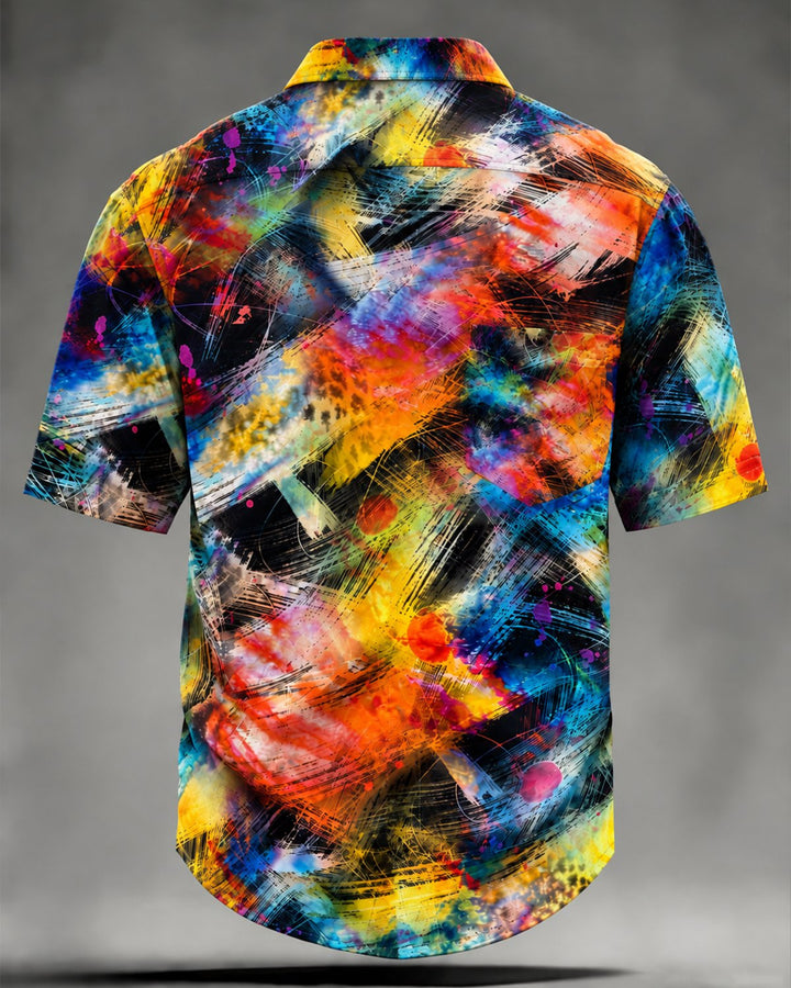 Alohadaddy® Casual Abstract Art Brushstroke Print Men&