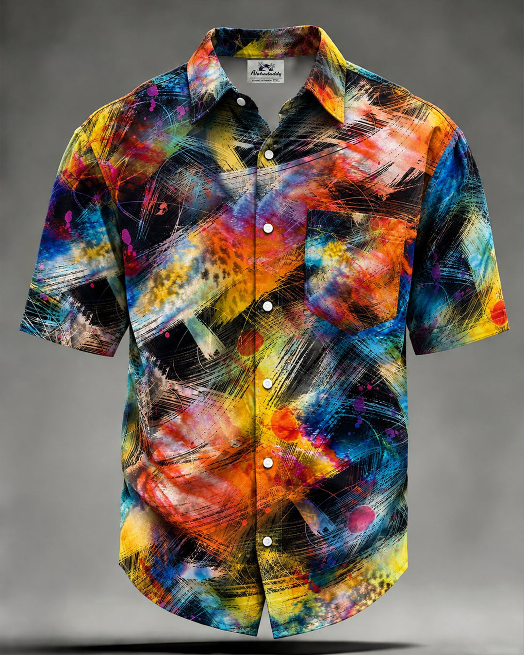 Alohadaddy® Casual Abstract Art Brushstroke Print Men&