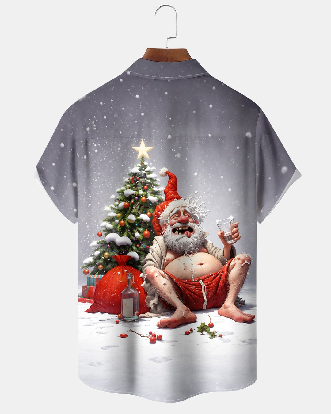 Alohadaddy® Holiday Christmas Parody Santa Claus Print Men&