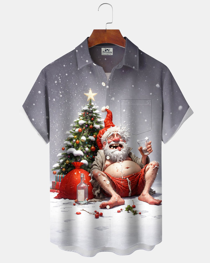 Alohadaddy® Holiday Christmas Parody Santa Claus Print Men&