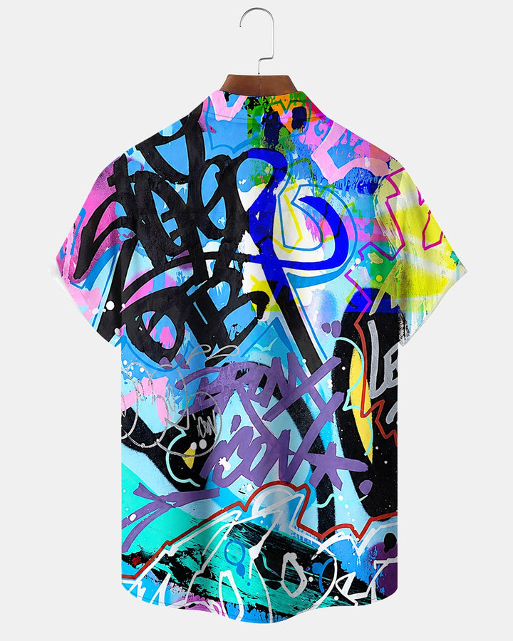 Alohadaddy® Retro Graffiti Abstract Art Letter Print Men&