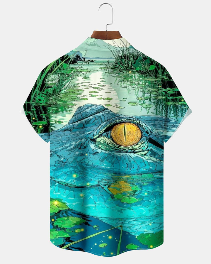 Alohadaddy® Casual Animal Crocodile Jungle Print Men&