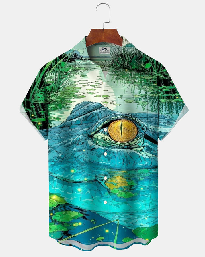 Alohadaddy® Casual Animal Crocodile Jungle Print Men&