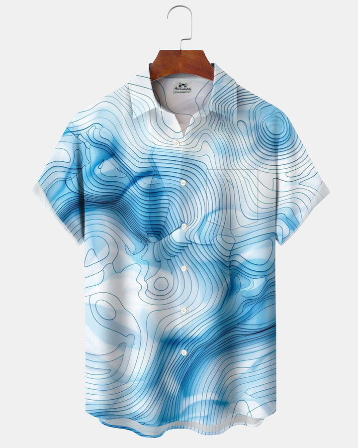 Alohadaddy® Casual Basic Striped Gradient Abstract Print Men&