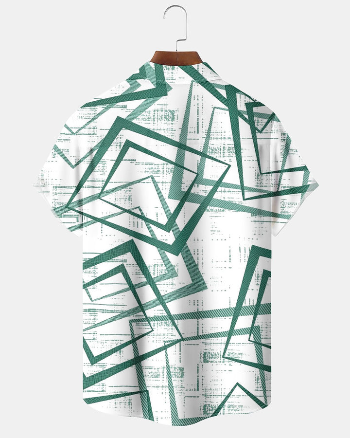 Alohadaddy® Casual Abstract Geometric Print Men&