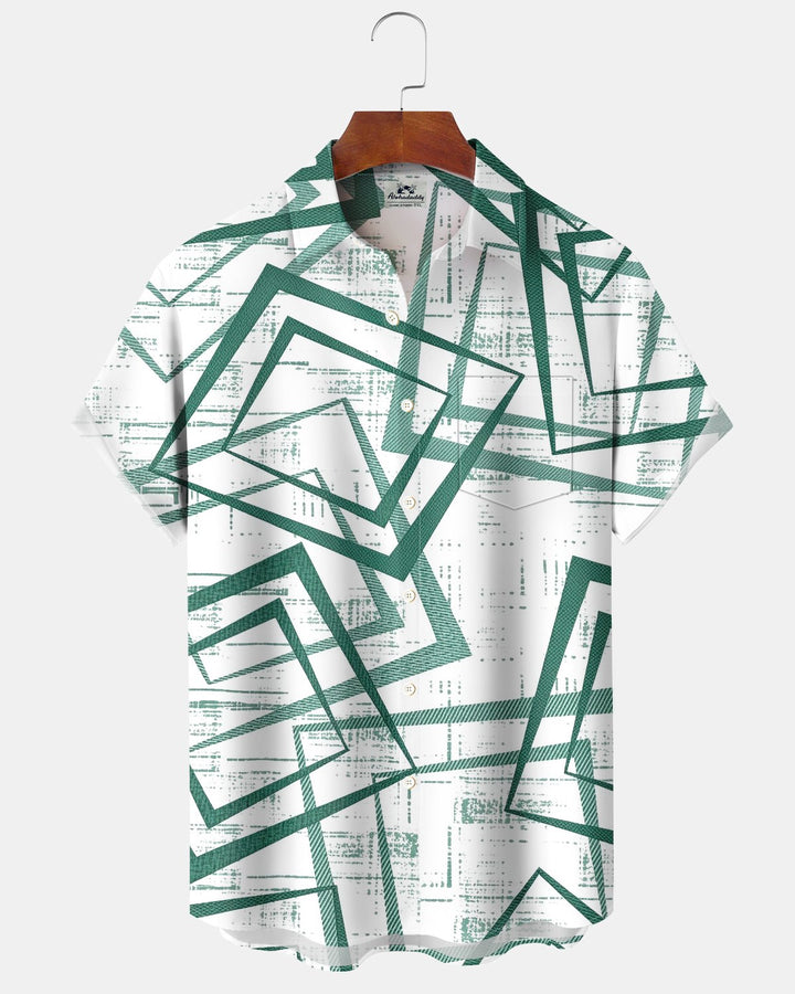 Alohadaddy® Casual Abstract Geometric Print Men&