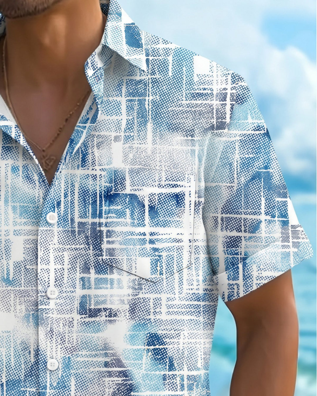 Alohadaddy® Casual Geometric Abstract Stripe Art Print Men&