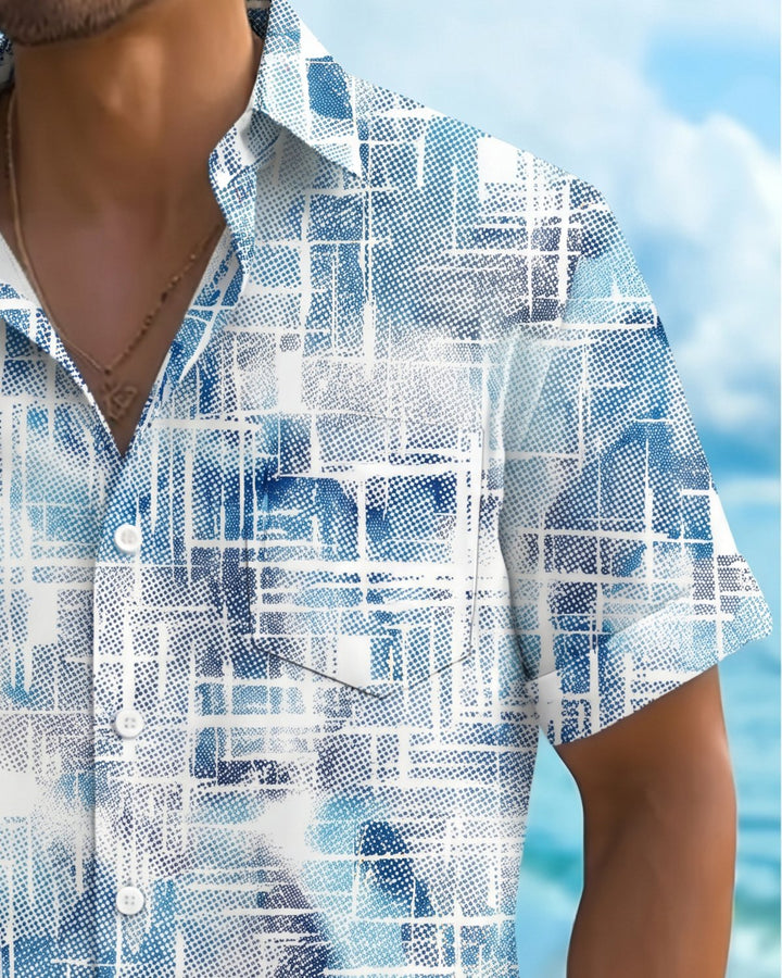 Alohadaddy® Casual Geometric Abstract Stripe Art Print Men&