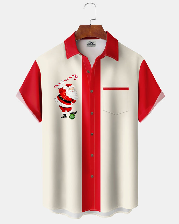 Alohadaddy® Holiday Christmas Santa Claus Striped Print Men&