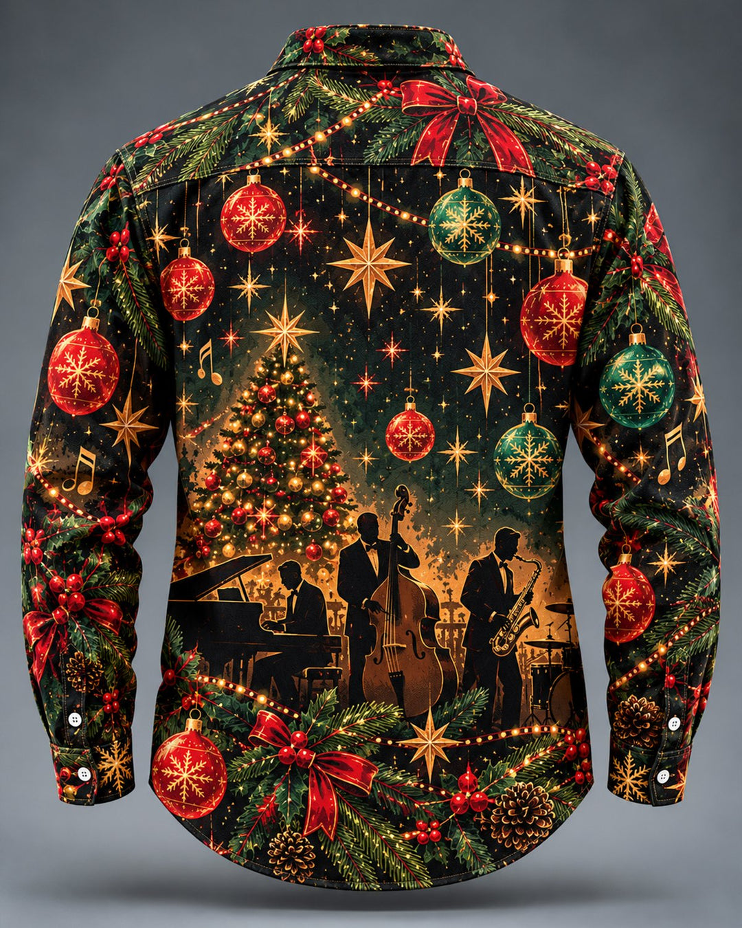 Alohadaddy® Holiday Christmas Santa Singing Print Men&