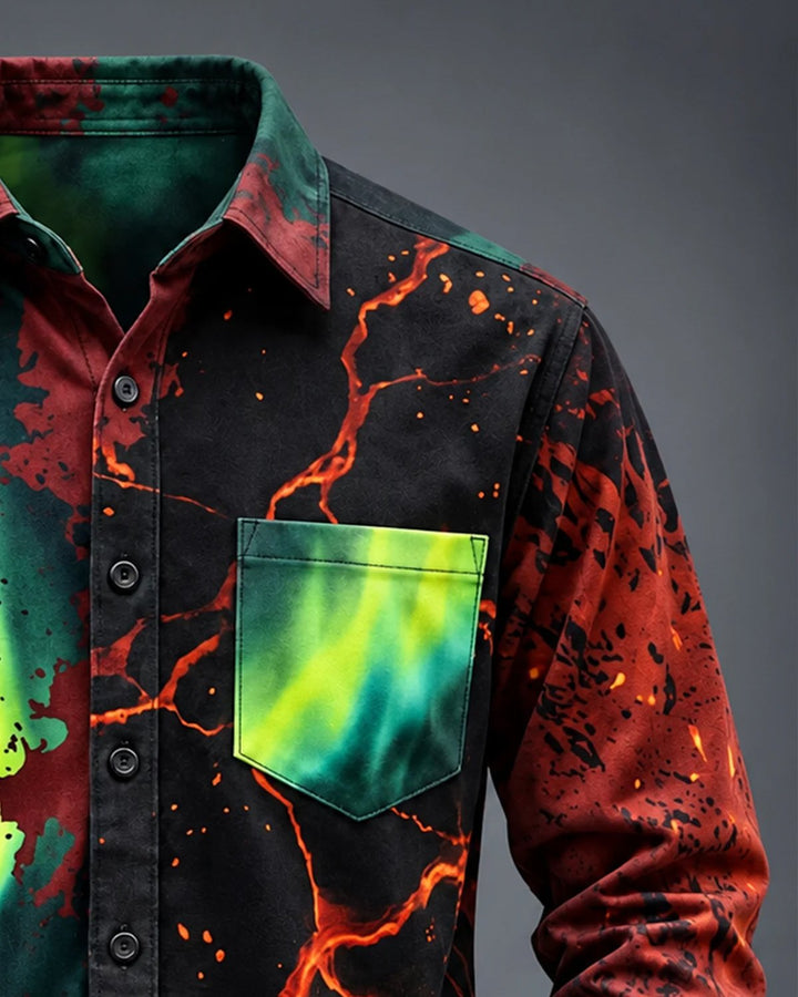 Alohadaddy® Casual Abstract Art Striped Print Men&