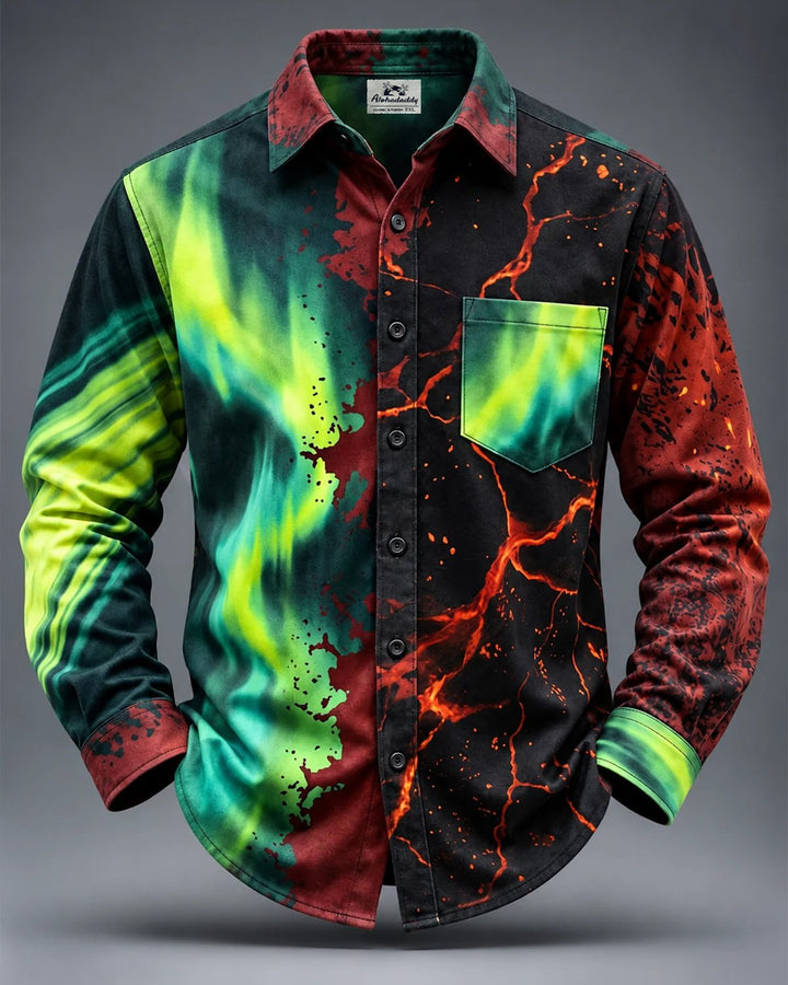 Alohadaddy® Casual Abstract Art Striped Print Men&