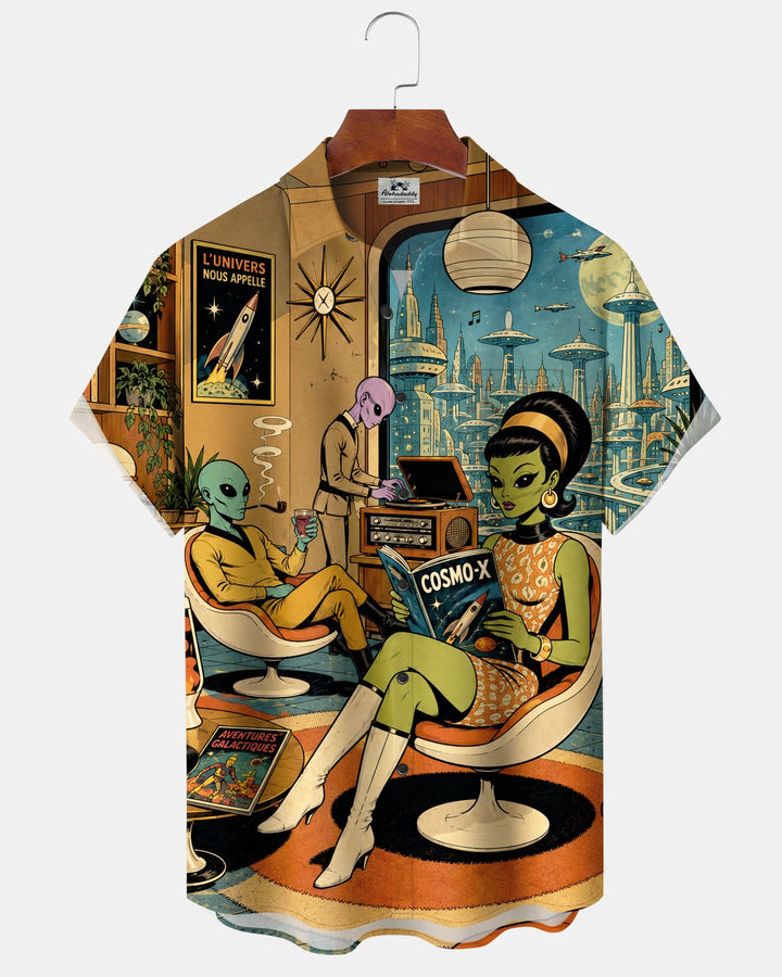 Alohadaddy® Retro Alien Space Room Print Men&
