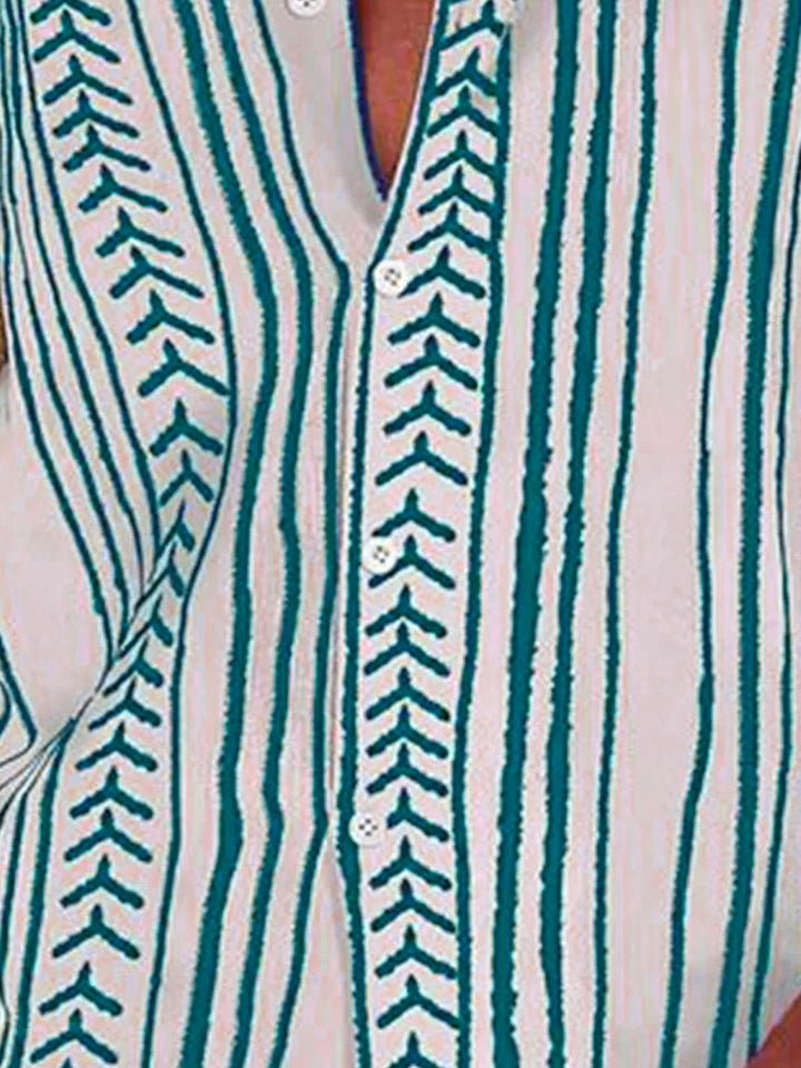 Alohadaddy Retro Striped Geometric 3D Digital Print Men&
