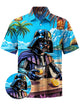 Alohadaddy® Hawaii Star Wars Print Pockets Stretch Large Size Men's Short Sleeve Shirt