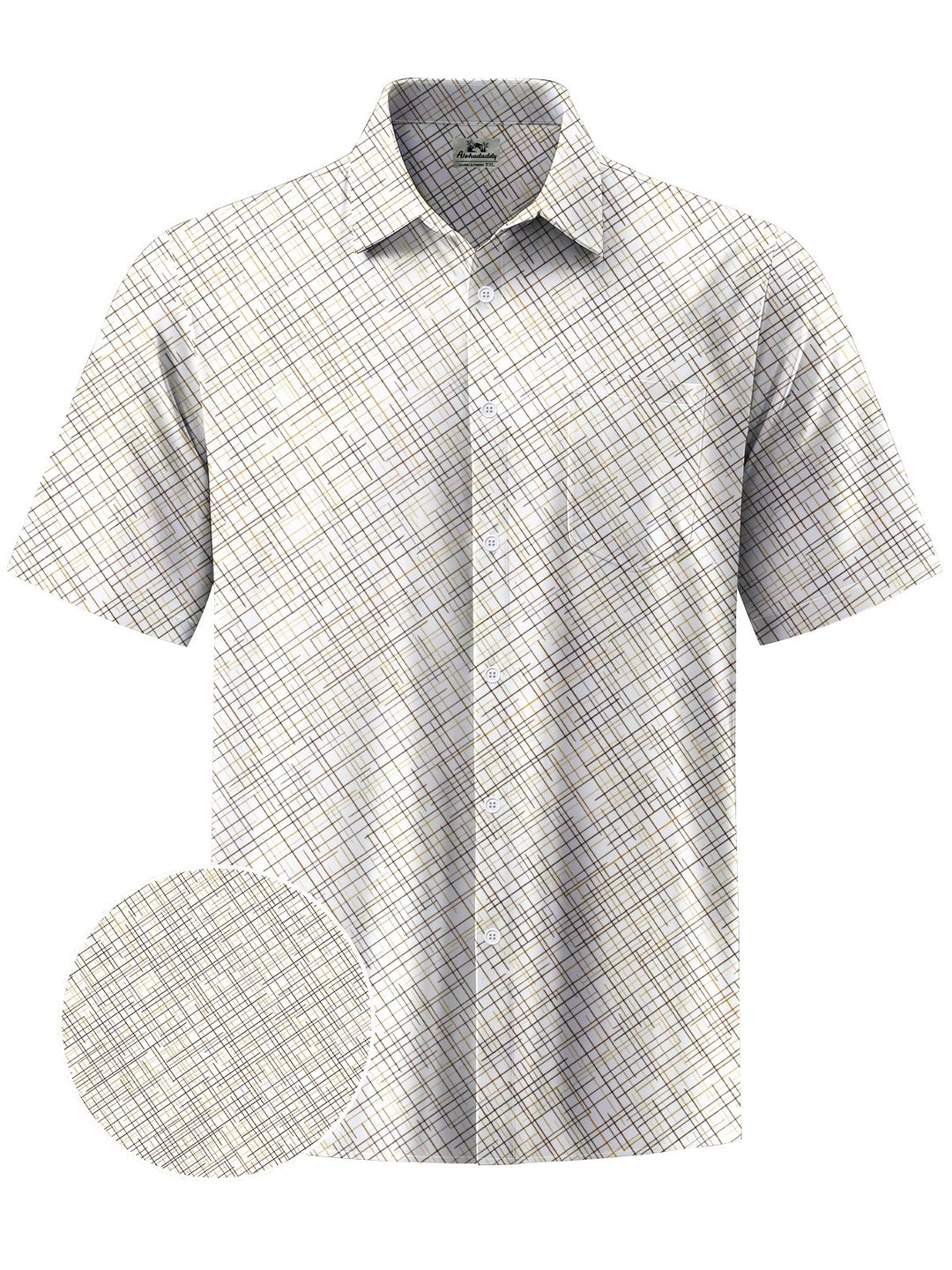 Alohadaddy® Casual Geometric Art Print Chest Pocket Moisture Wicking Men&